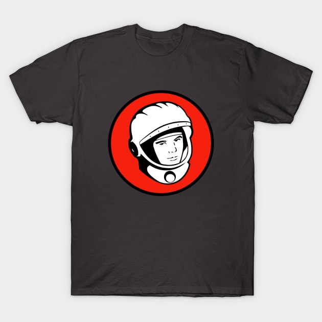 Retro Cosmonaut Badge Design: Yuri's Night T-Shirt by Jarecrow 